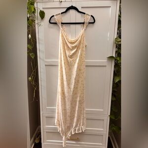 KIRIOUS Los Angeles midi dress Size M Cream And floral Milkmaid Coquette Bridal